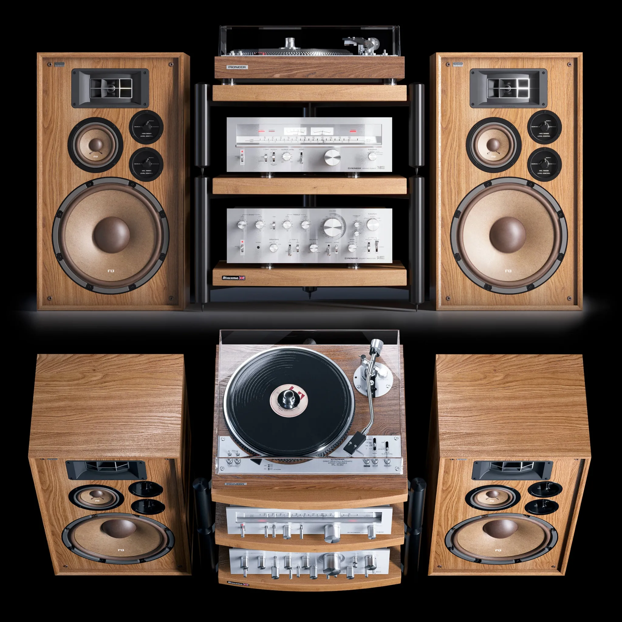 technology – Vintage Pioneer Hi-Fi 70x 3D Model