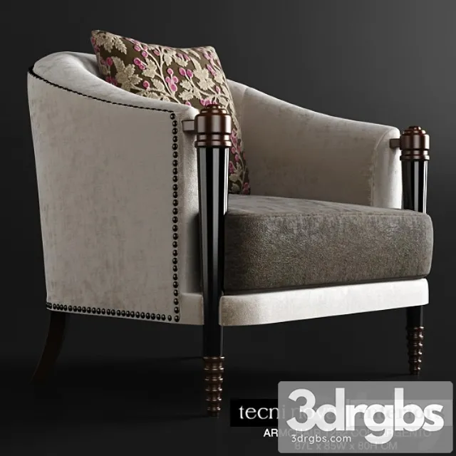 Tecninova 1262 Armchair Col Argento 3D Model Download Tecninova 1262 Armchair Col Argento 3D Model Download
