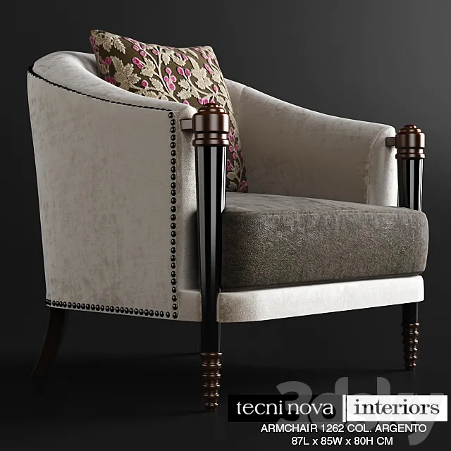 TECNINOVA-1262 ARMCHAIR COL. ARGENTO 3DModel