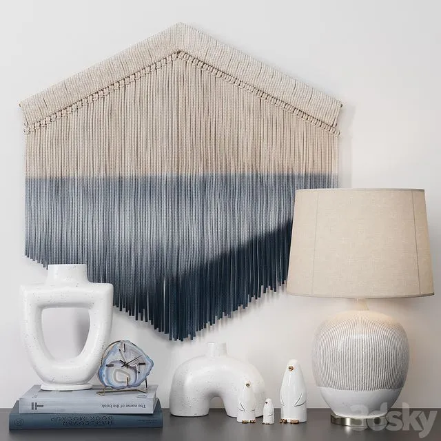 Teddy and Wool Macrame Decor Set 03 3D Model