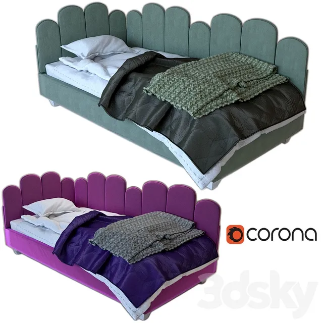 Teenage single bed Molly 3D Model Teenage single bed Molly 3D Model