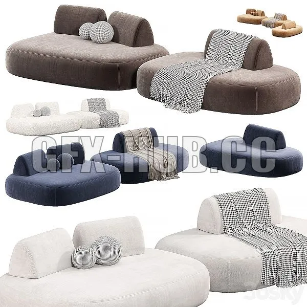 Telen Ligne Roset Divanetto Sofa by Miliashop Sofas 3D Model Telen Ligne Roset Divanetto Sofa by Miliashop Sofas 3D Model