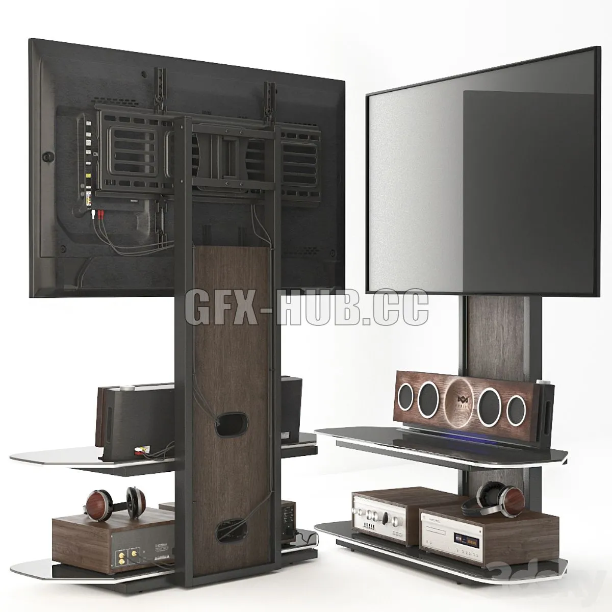 Television stand acoustics 3D Model