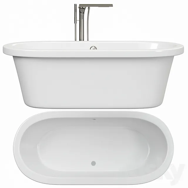 Tellkamp Elegance freestanding oval bath white gloss 3D Model