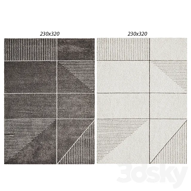 Temple and webster: Charcoal & White Soft Metro Contemporary Rug Ivory & Charcoal 3D Model Temple and webster: Charcoal & White Soft Metro Contemporary Rug Ivory & Charcoal 3D Model
