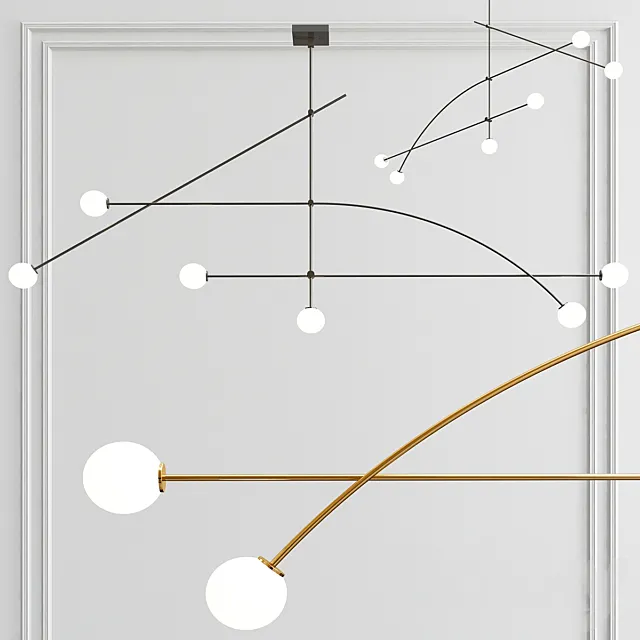 Tempo 8 Wide Minimalist Chandelier 3DModel Tempo 8 Wide Minimalist Chandelier 3DModel