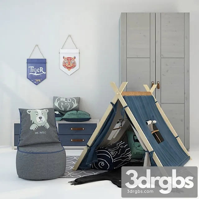 Tent Furniture and Decor Forest Ranger 3D Model Download