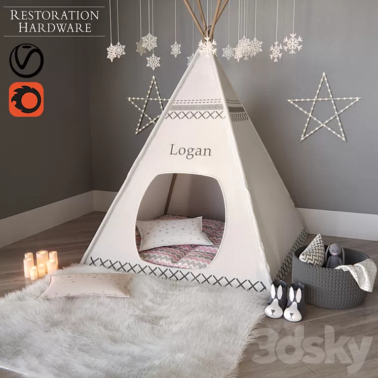 TENT-TYPES CANYON Restoration Hardware 3D Model