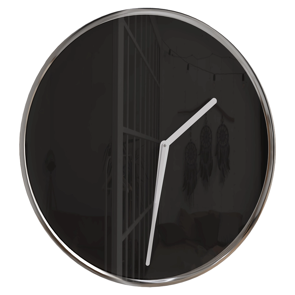 TEO – Clock THIN Chrome / Black 3D Model