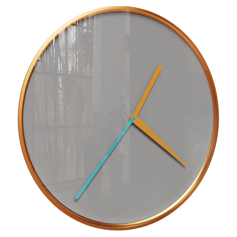 TEO – Clock THIN Copper / Gray 3D Model