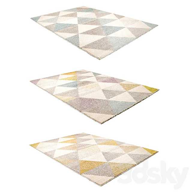 Teppich Pastel Geomet 3D Model Teppich Pastel Geomet 3D Model