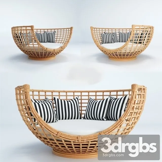 Terra Louge Outdoor Sofa 3D Model Download