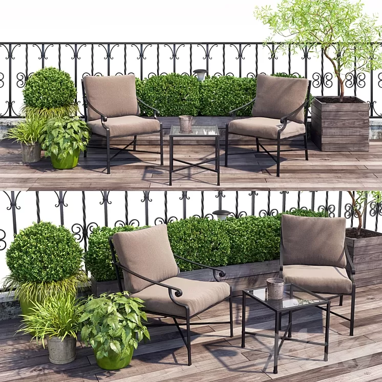 Terrace balcony penthouse 3D Model Terrace balcony penthouse 3D Model