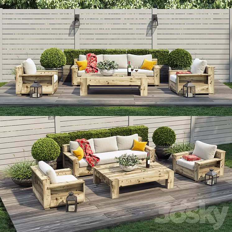 Terrace patio outdoor space 3D Model