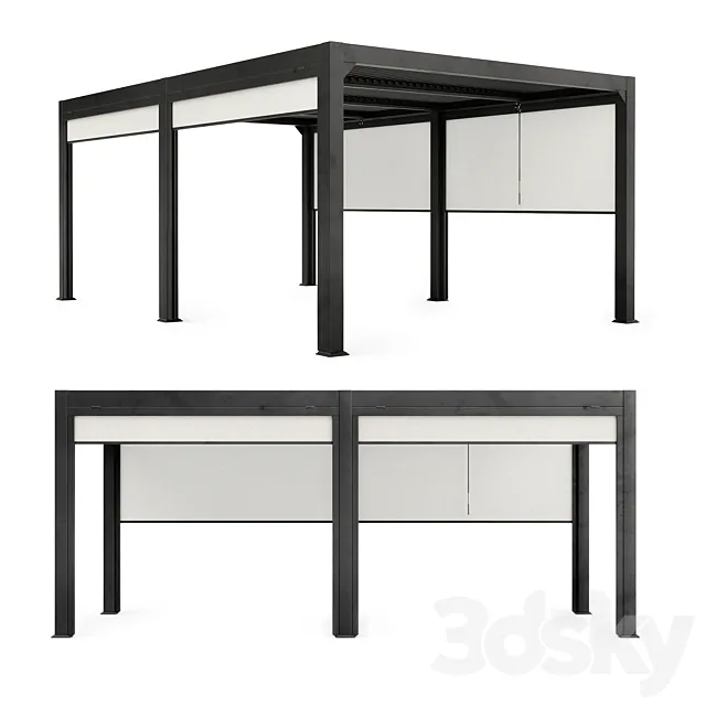 Terrace pergola MARANZA 540cm gray 3D Model