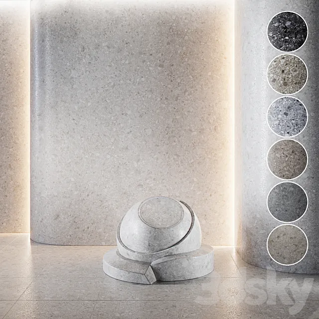 Terrazzo marble set (seamless) | 03 3D Model Terrazzo marble set (seamless) | 03 3D Model