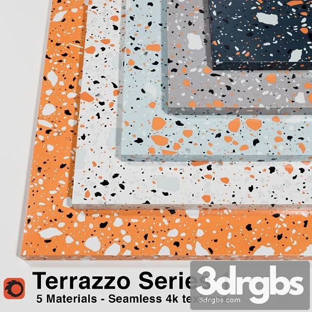 Terrazzo Series 1 5 Seamless Materials 3D Model Download