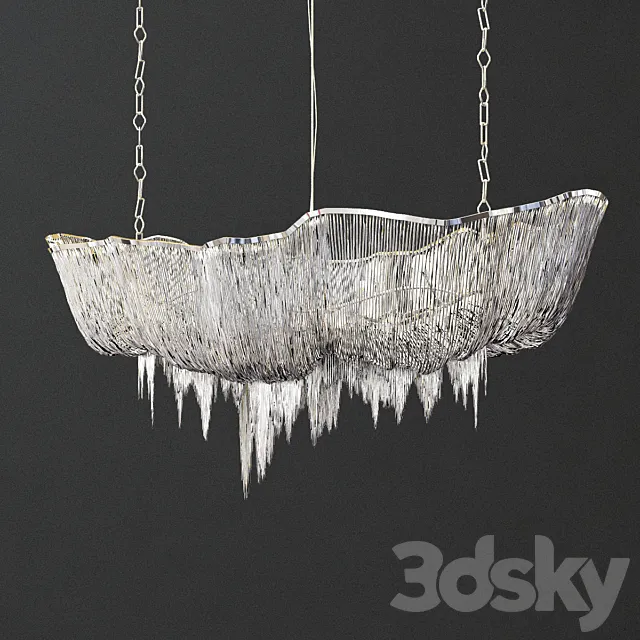 Terzani Atlantis Nikel Chandelier 3D Model