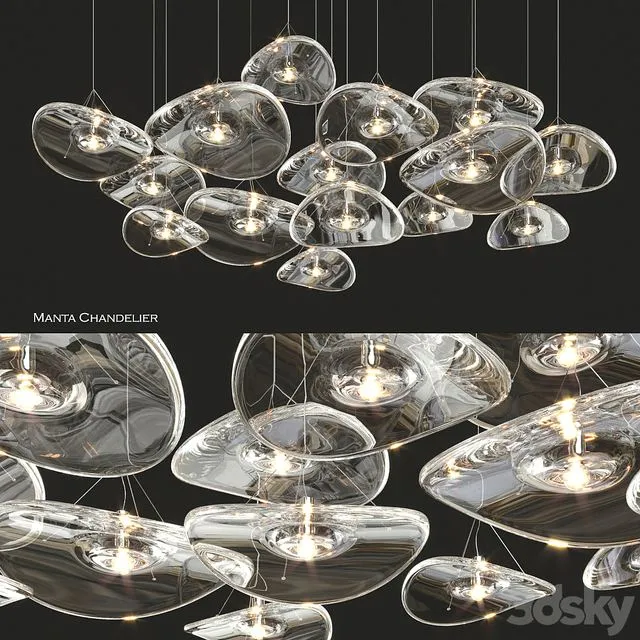Terzani manta chandelier 3D Model