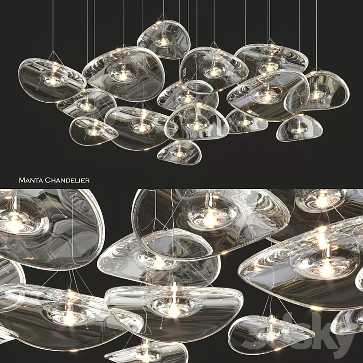 Terzani manta chandelier 3D Model Terzani manta chandelier 3D Model