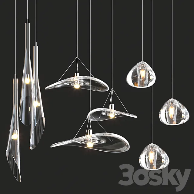 Terzani Pendant Collection 3D Model Terzani Pendant Collection 3D Model