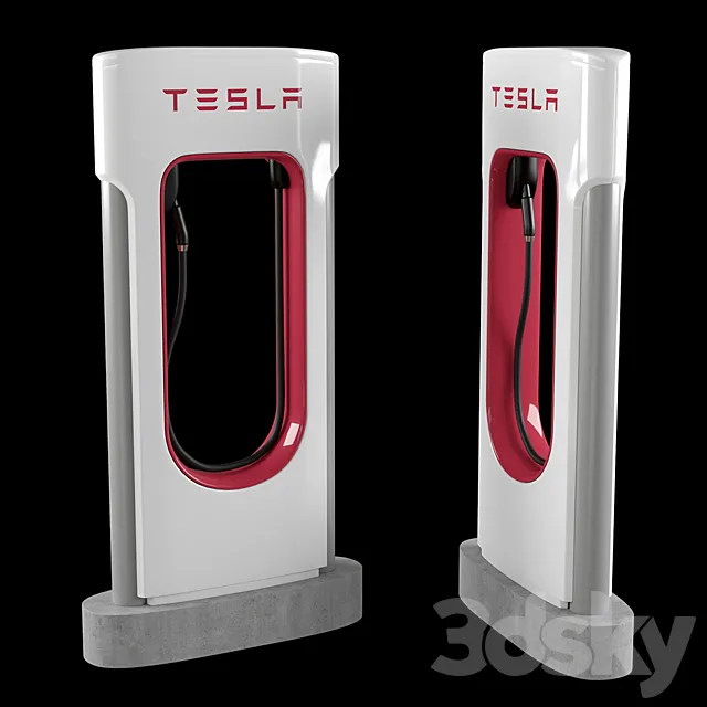 Tesla charge station 3D Model Tesla charge station 3D Model