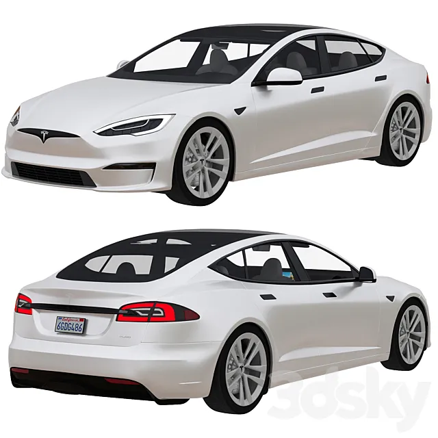 Tesla Model S 2021 3D Model