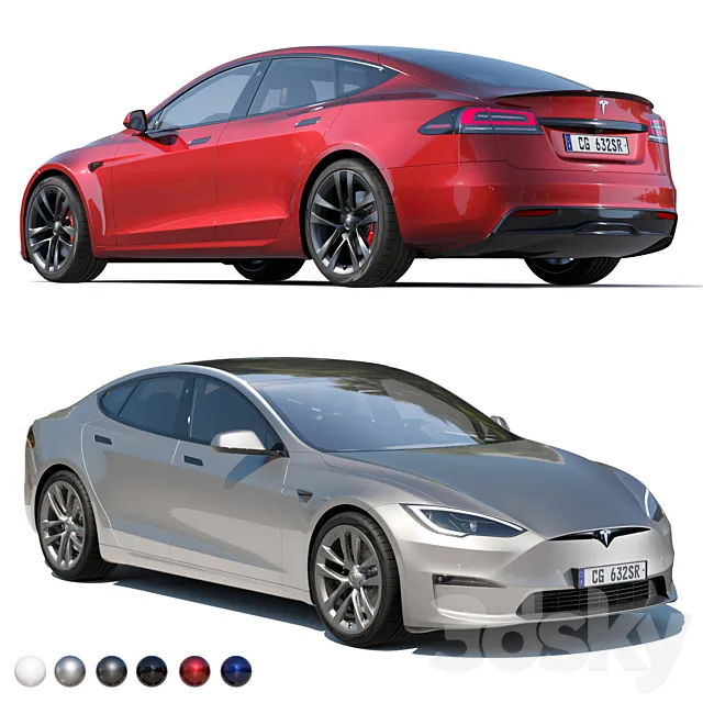 Tesla model S Plaid 2023 3D Model