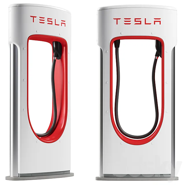Tesla Supercharger charging station 3D Model Tesla Supercharger charging station 3D Model