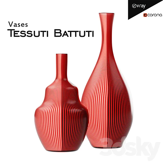 Tessuti Battuti vases 3D Model