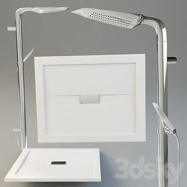 Teuco wilmotte shower tray and shower head teuco skidoo totem 3D Model Teuco wilmotte shower tray and shower head teuco skidoo totem 3D Model