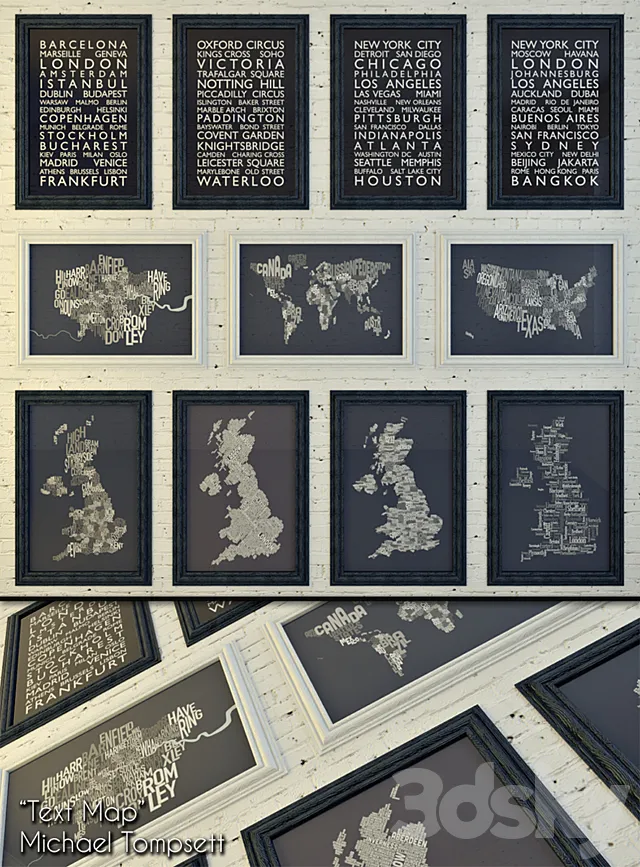 Text Map 3D Model Text Map 3D Model
