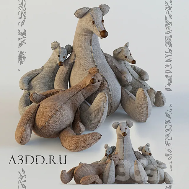 Textile Bears 3DModel Textile Bears 3DModel