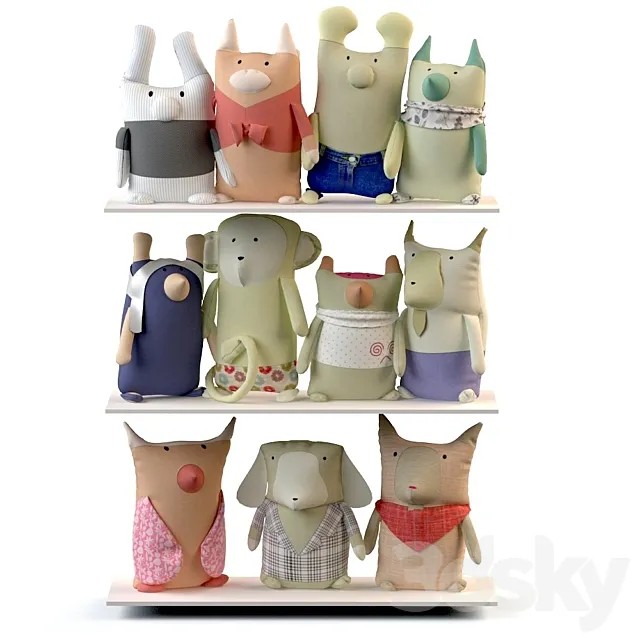 Textile toys “Zoo” 3DModel Textile toys “Zoo” 3DModel