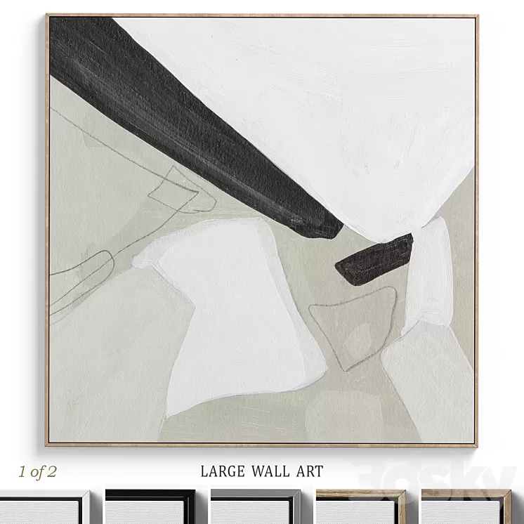 Textural Abstract Neutral Wall Art C-380 3D Model Free Download