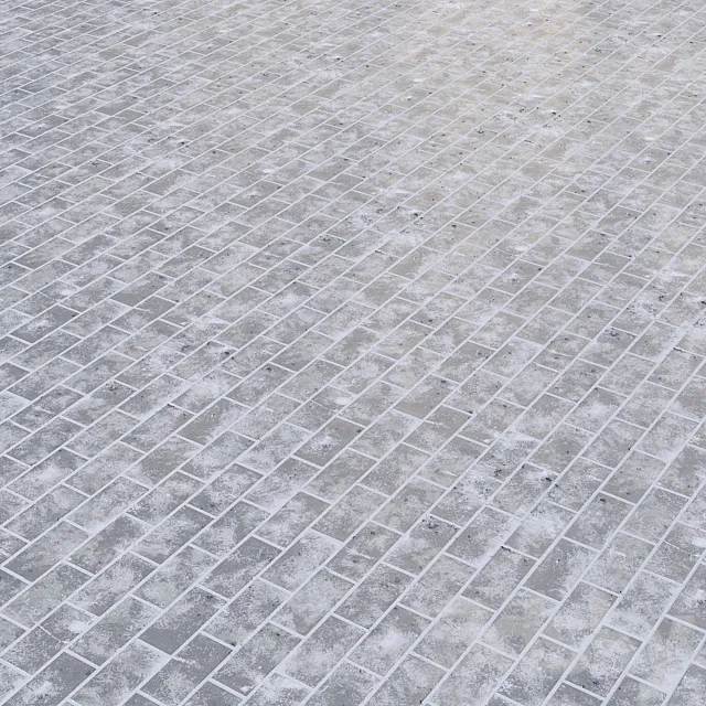 Texture of snow-covered paving stones 3D Model Texture of snow-covered paving stones 3D Model