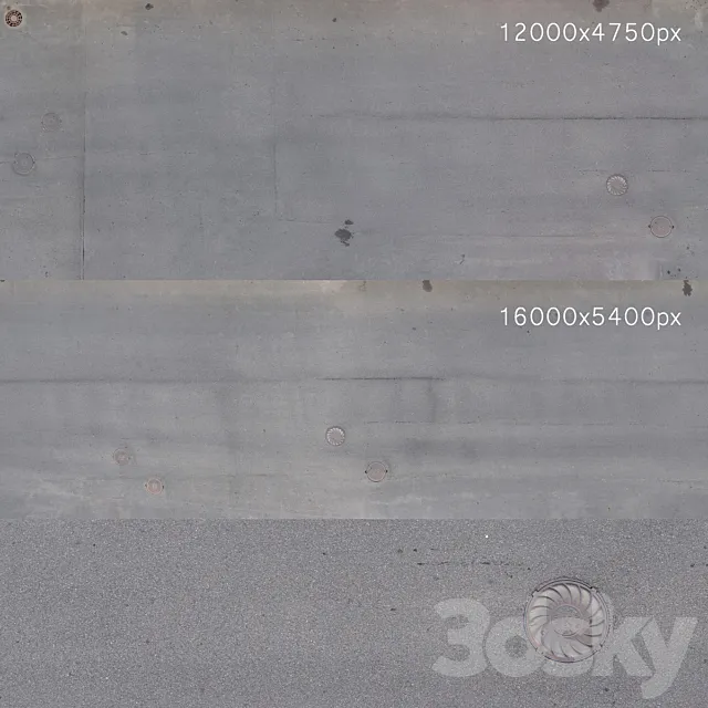 Textures of the asphalt road with manholes. 2 pcs 3D Model Textures of the asphalt road with manholes. 2 pcs 3D Model