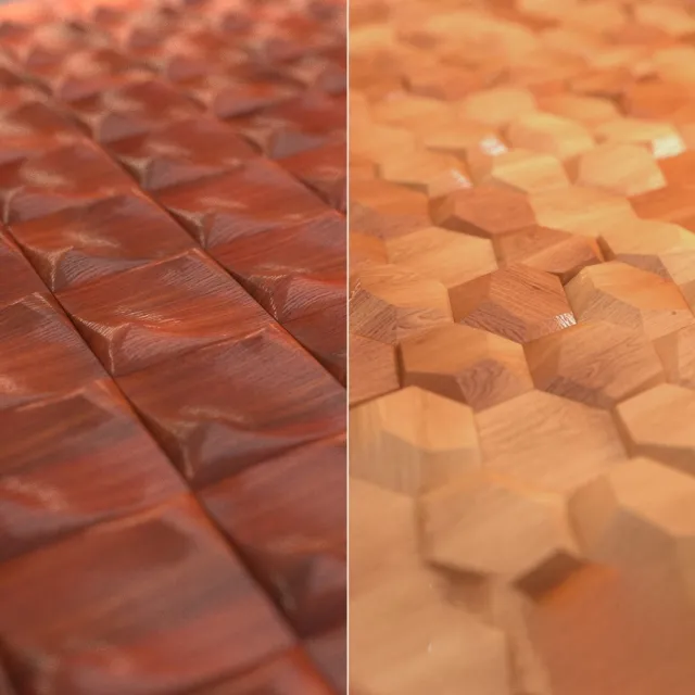 textures – Relief wooden wall tiles 3D Model