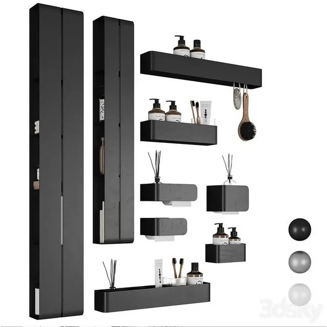 Tezza bathroom accessories (modern set) 3D Model