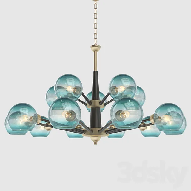 Thalia chandelier blue glass 3DModel