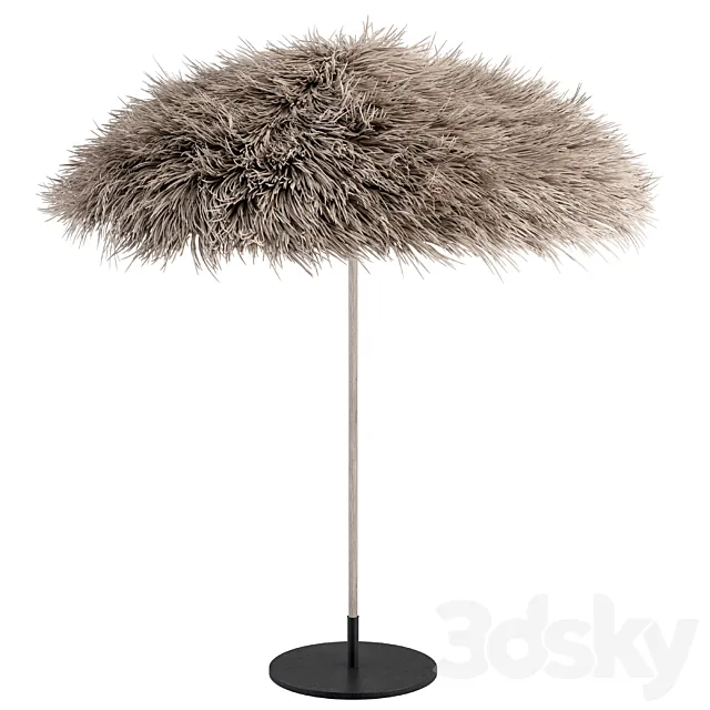 Thatch Umbrella With Palm Leaf 01 3D Model