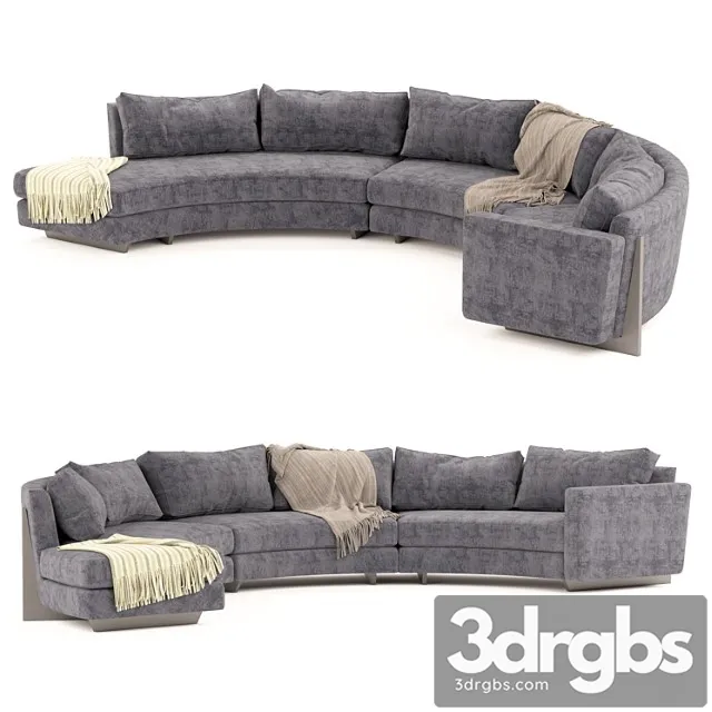 Thayer coggin round sofa 2 3D Model Download