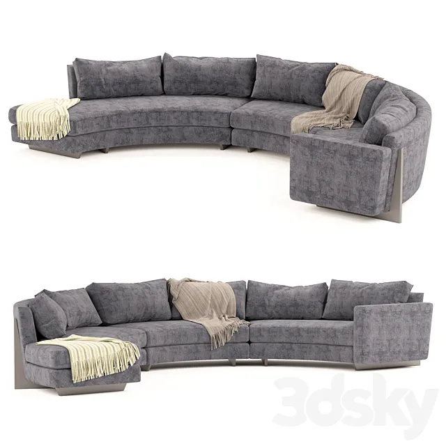 Thayer coggin round sofa 3D Model Thayer coggin round sofa 3D Model