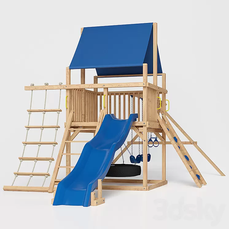 The Bailey Climber Swing Set 3D Model The Bailey Climber Swing Set 3D Model
