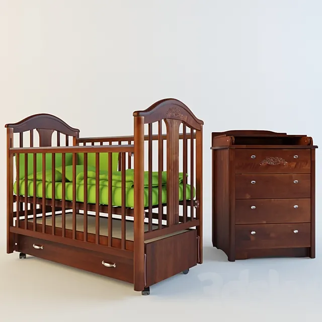 The bed and dresser furniture Aton 3D Model The bed and dresser furniture Aton 3D Model