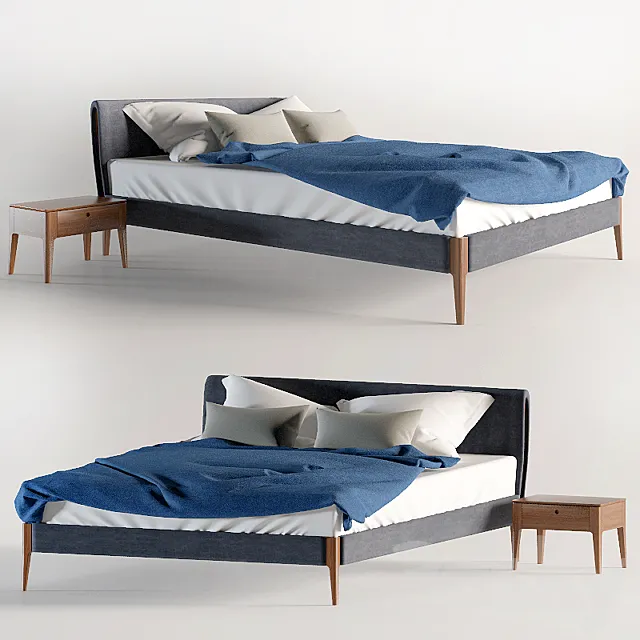 The bed and nightstand Gruene Erde 3DModel