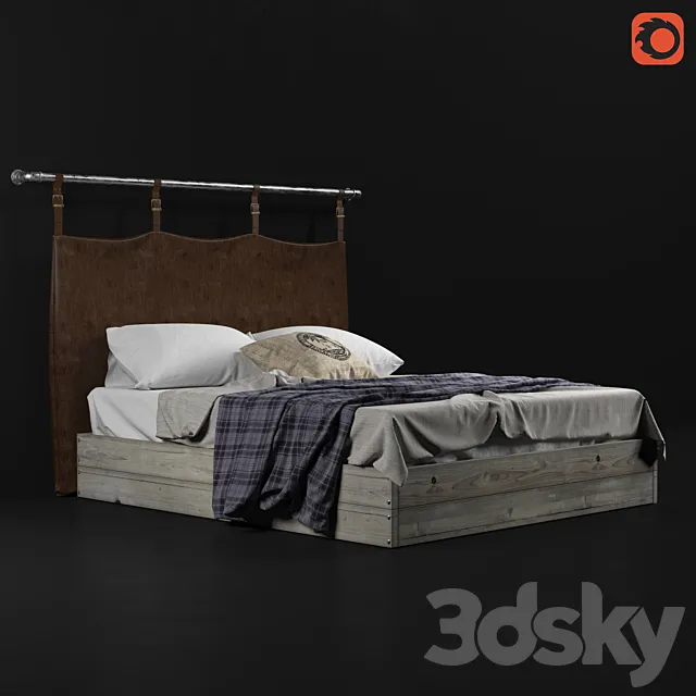 The bed in the loft 3D Model