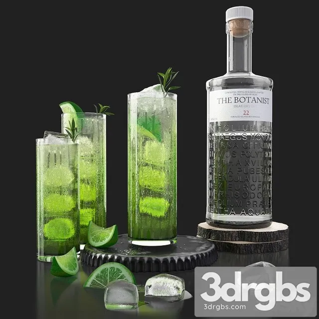 The Botanist Gin Mojito Ice 3D Model Download