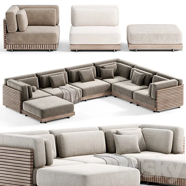 The Caicos Outdoor Sofa 02 by design-milk Modular sofa 3D Model