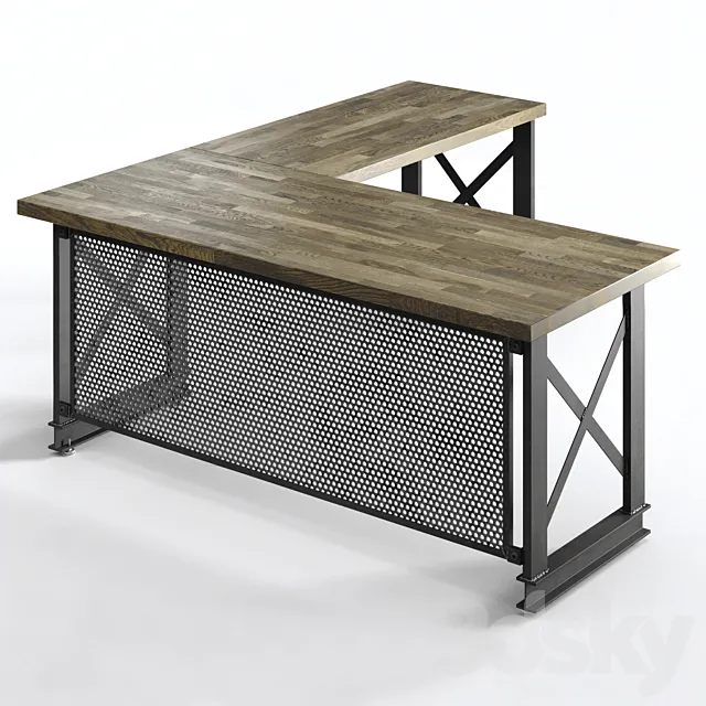 The carruca desk by Iron Age Office 3D Model The carruca desk by Iron Age Office 3D Model
